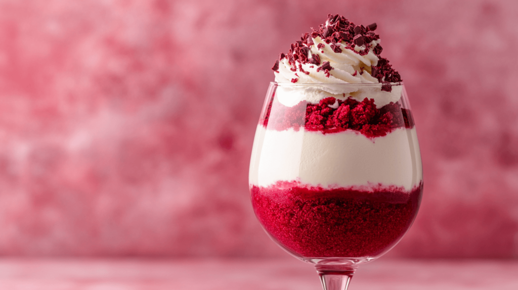 red velvet dessert in a glass