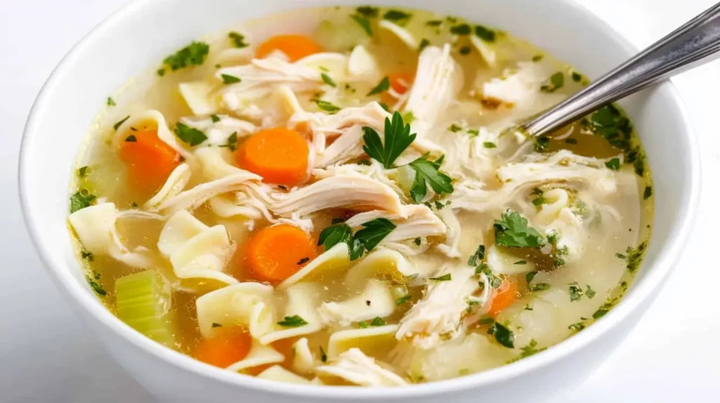 chicken noodle soup bowl