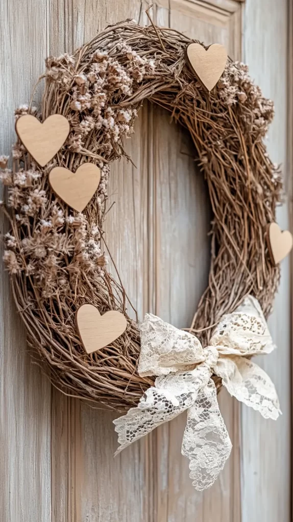 vintage twig wreath valentine decorations