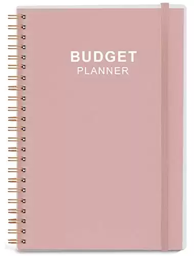 Budget Planner Monthly Finance Organizer with Expense Tracker Notebook to Manage Your Money Effectively, Undated Finance Planner/Account Book, Start Anytime, 1 Year Use, A5, Rose