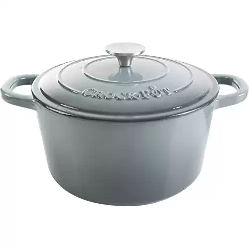 Crock-Pot Artisan Round Enameled Cast Iron Dutch Oven, 7-Quart, Slate Gray