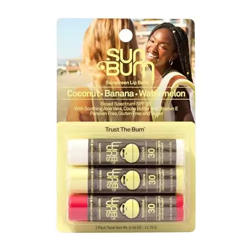 Sun Bum SPF 30 Sunscreen Lip Balm | Vegan and Cruelty Free Broad Spectrum UVA/UVB Lip Care with Aloe and Vitamin E for Moisturized Lips | Variety Pack |.15 oz