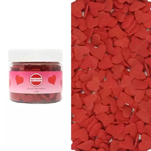 Sprinkles Valentine's Day Themed Candy Shapes Sprinkles (Jumbo Red Hearts 1.5oz)