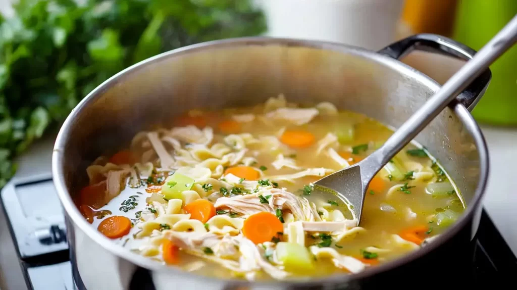 stovetop pot of soup