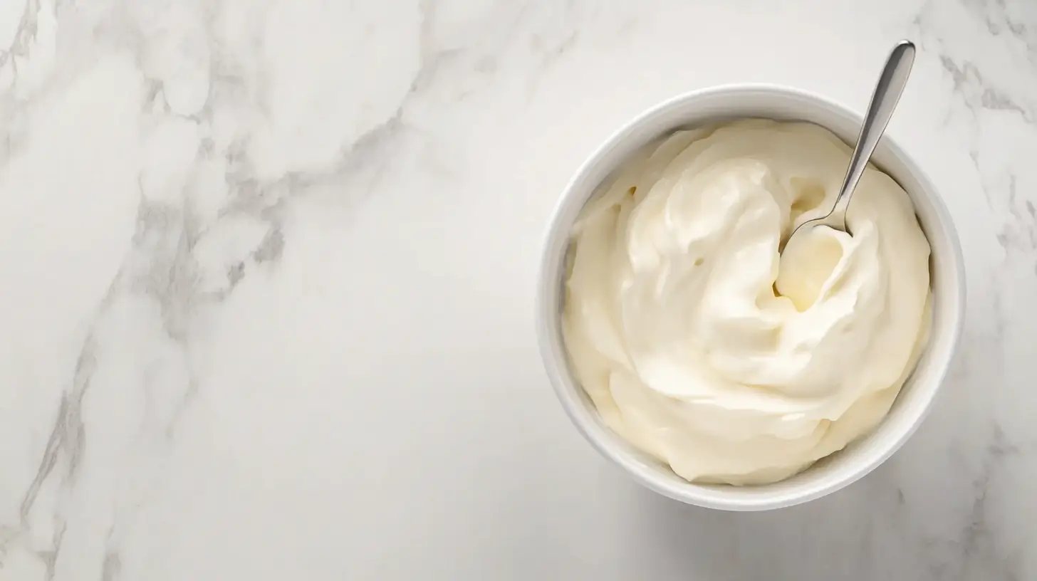 overhead view of homemade mayonnaise recipe