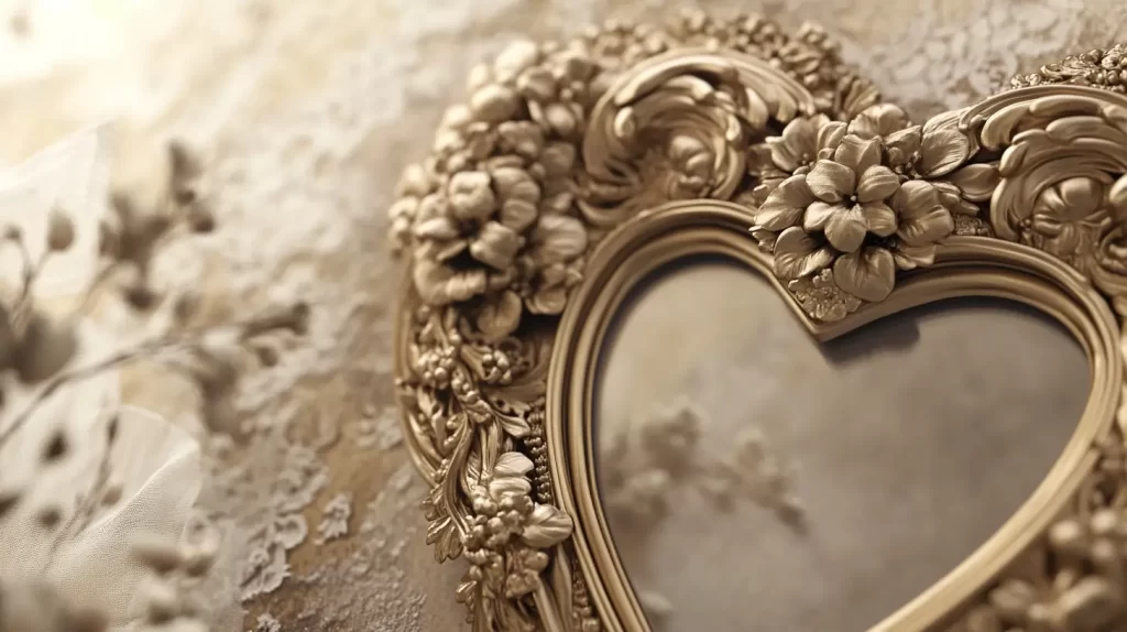 ornate heart mirror