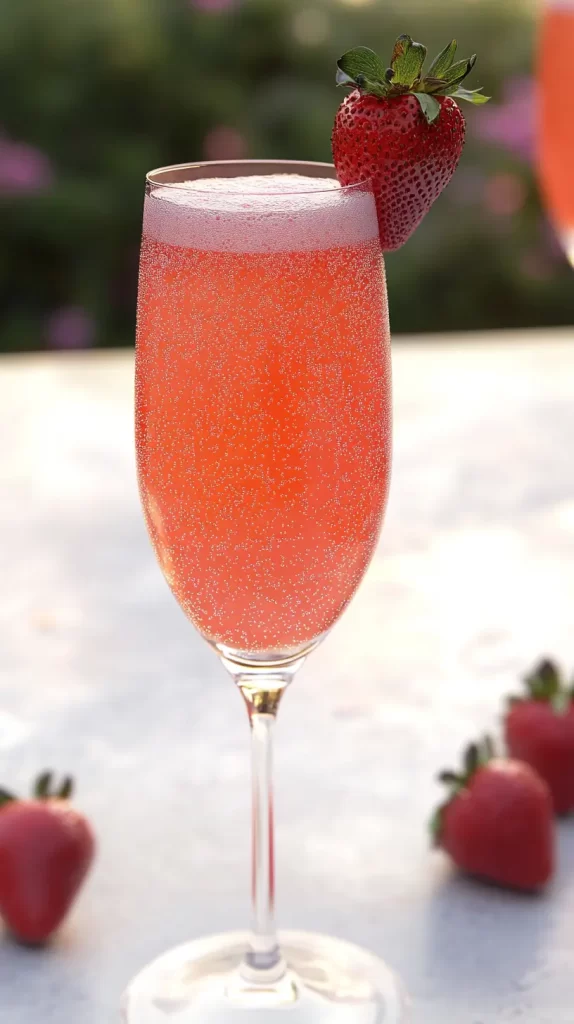 strawberry mimosa glass 