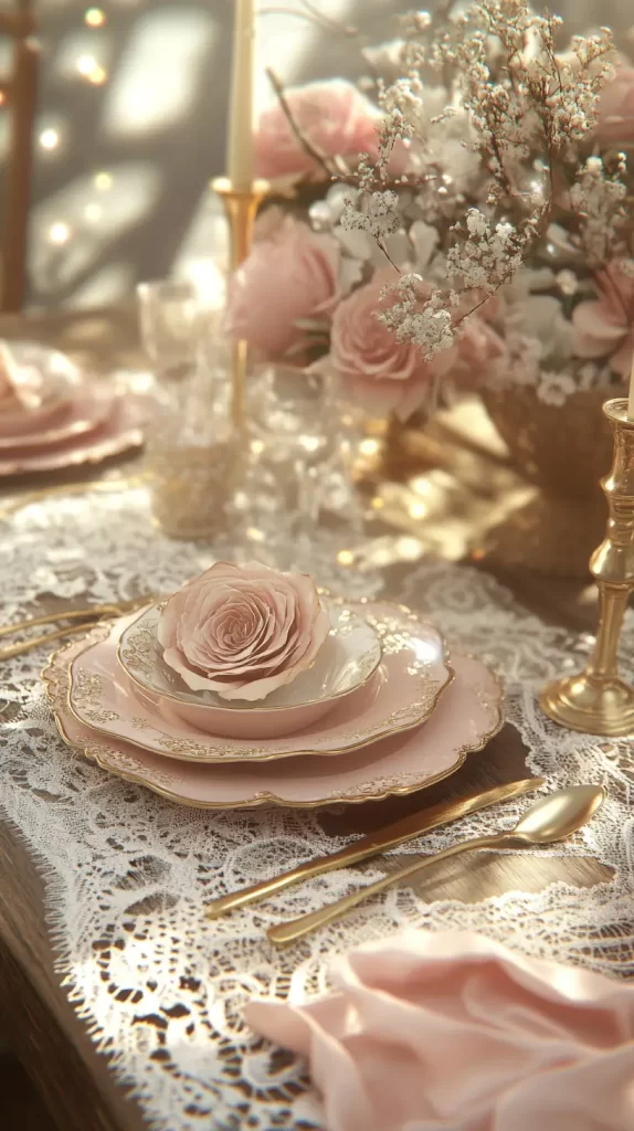 vintage Valentine tablescape decoration