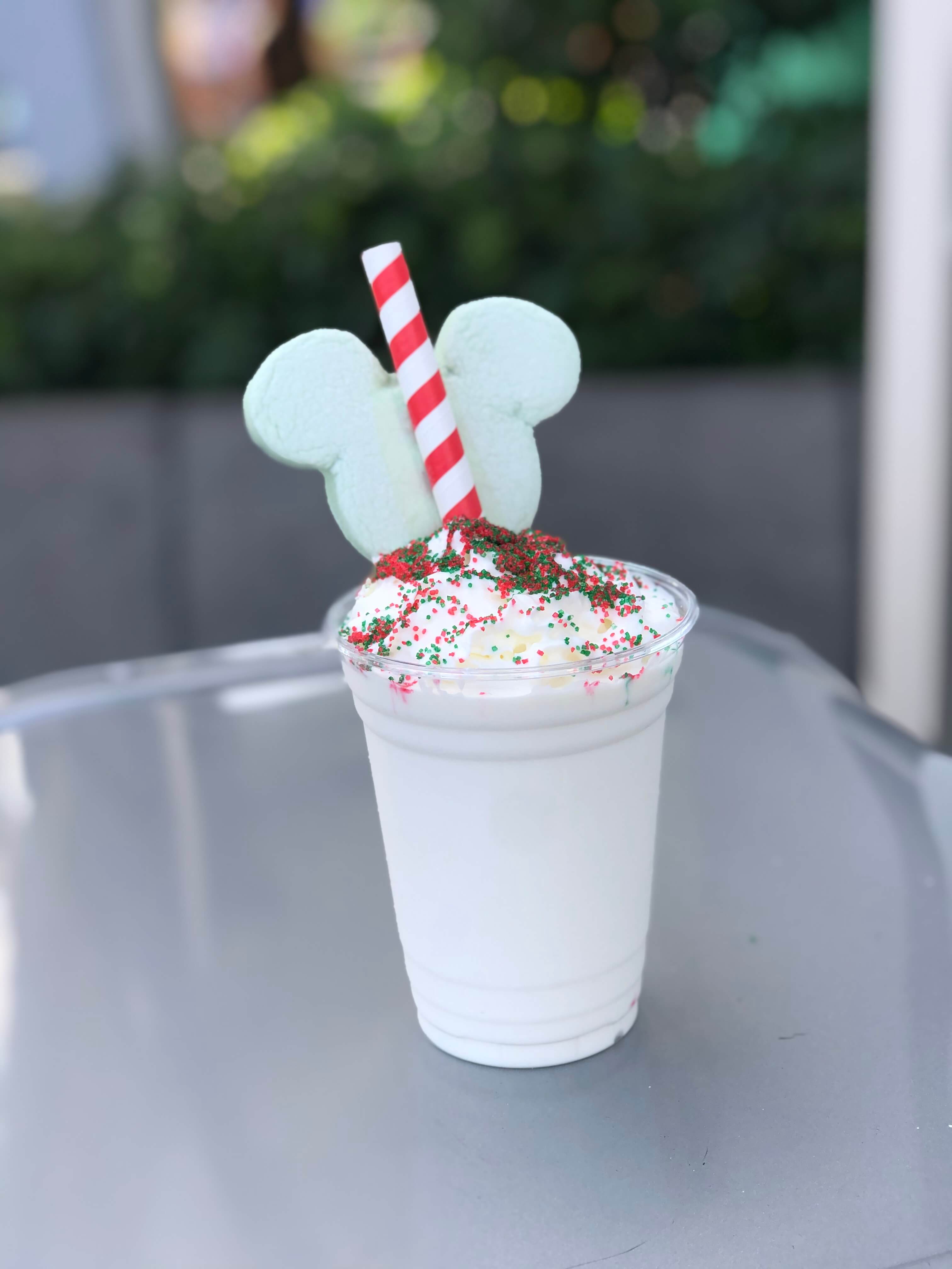 drink with a Mickey Mouse marshmallow