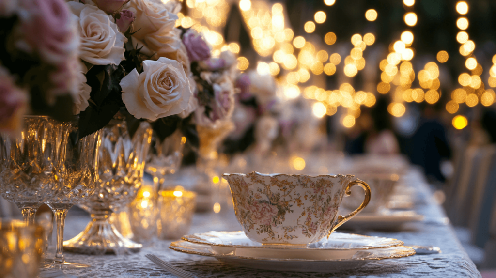 evening Victorian dinner tea party