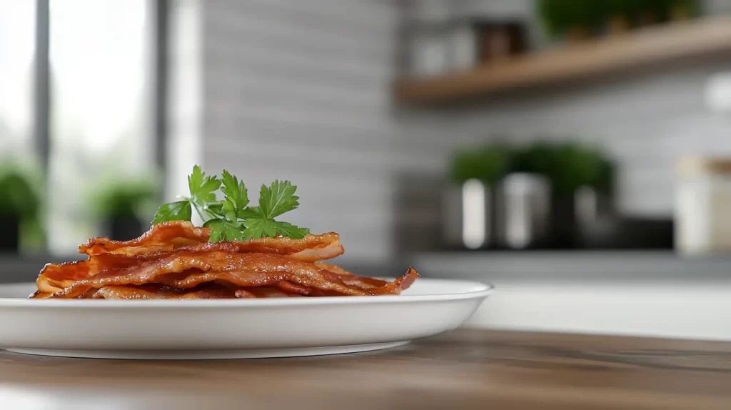 bacon slices on a plate