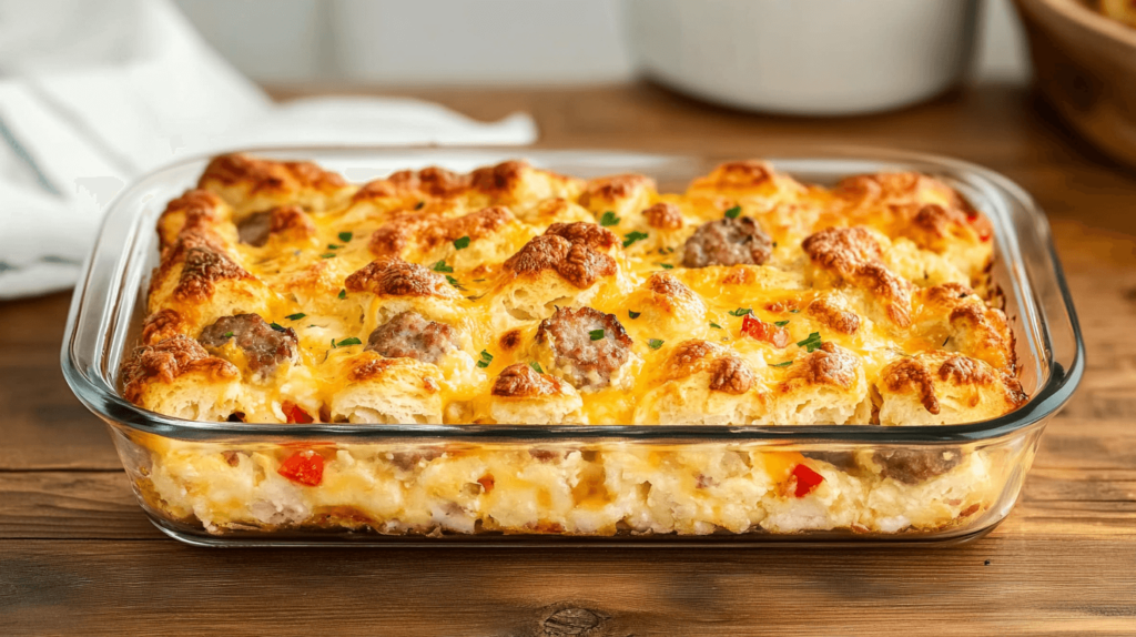 breakfast casserole with biscuits