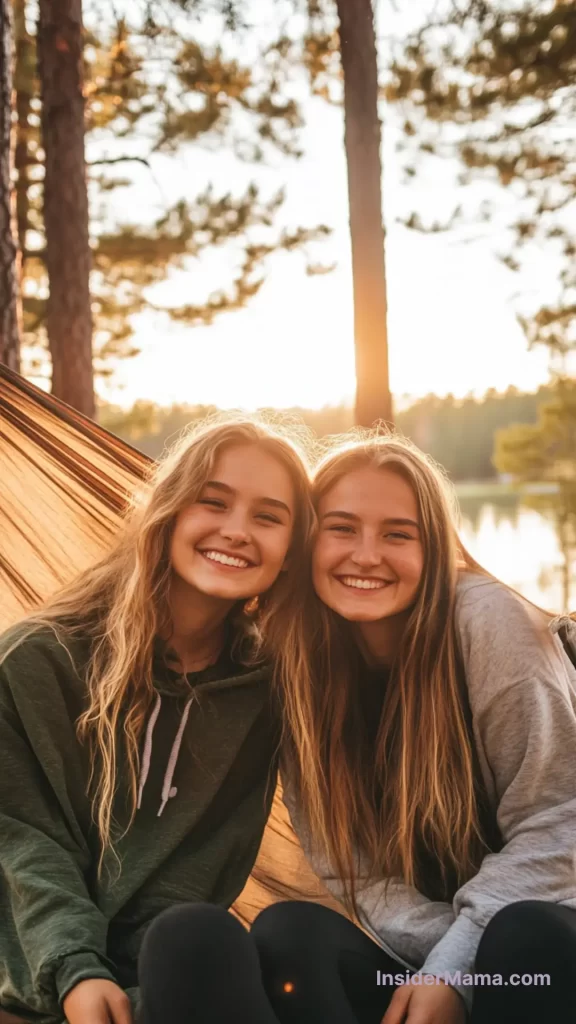 2 girls in hammock