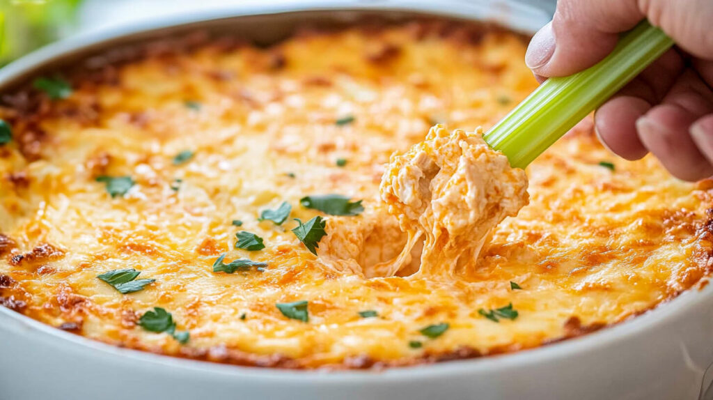 celery dip into buffalo dip