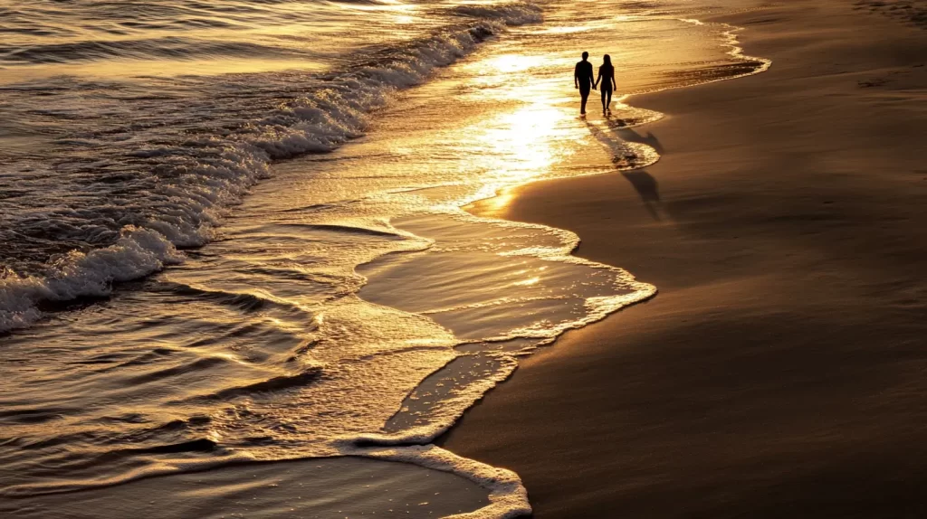 couple walking on the beach