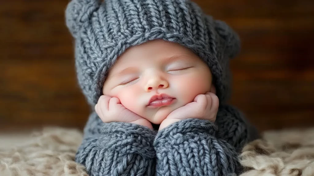 cute baby boy propping head