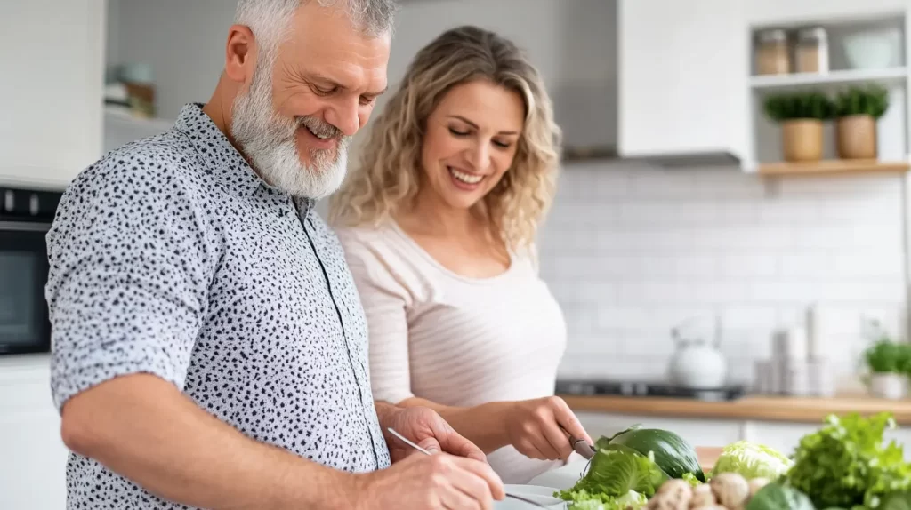 couple cooking in the kitchen