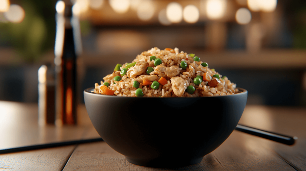 bowl of chicken fried rice