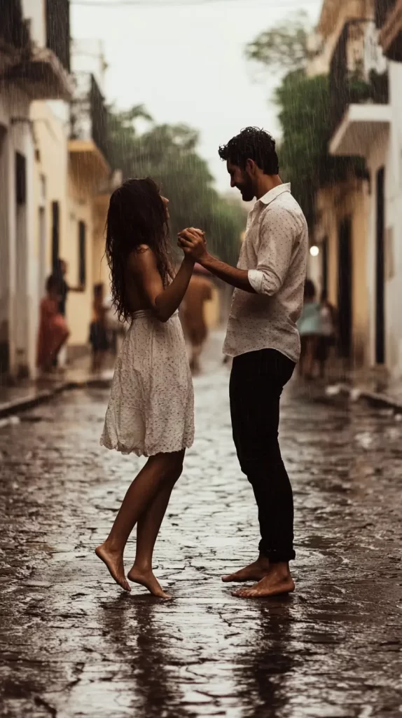 couple dancing in the rain; captions for couple pictures