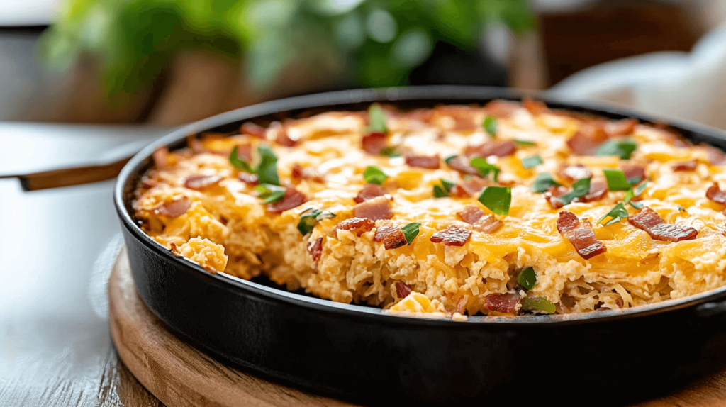 round breakfast casserole with hashbrowns