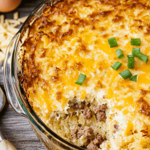 scoop out of sausage breakfast casserole