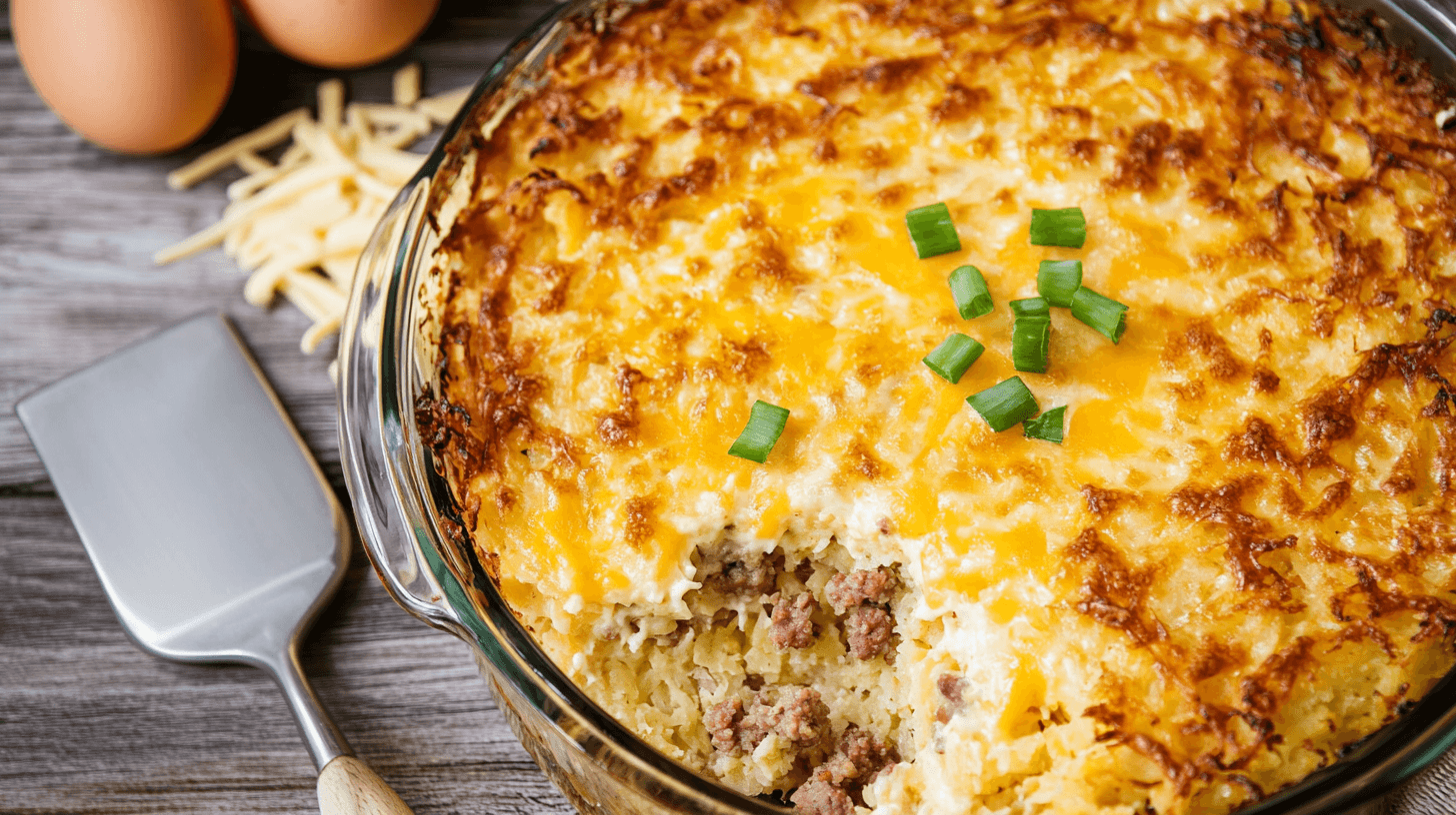 scoop out of sausage breakfast casserole