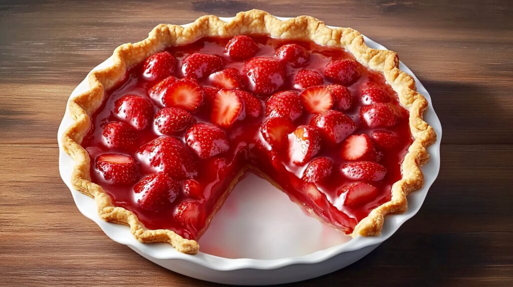 slice of strawberry pie