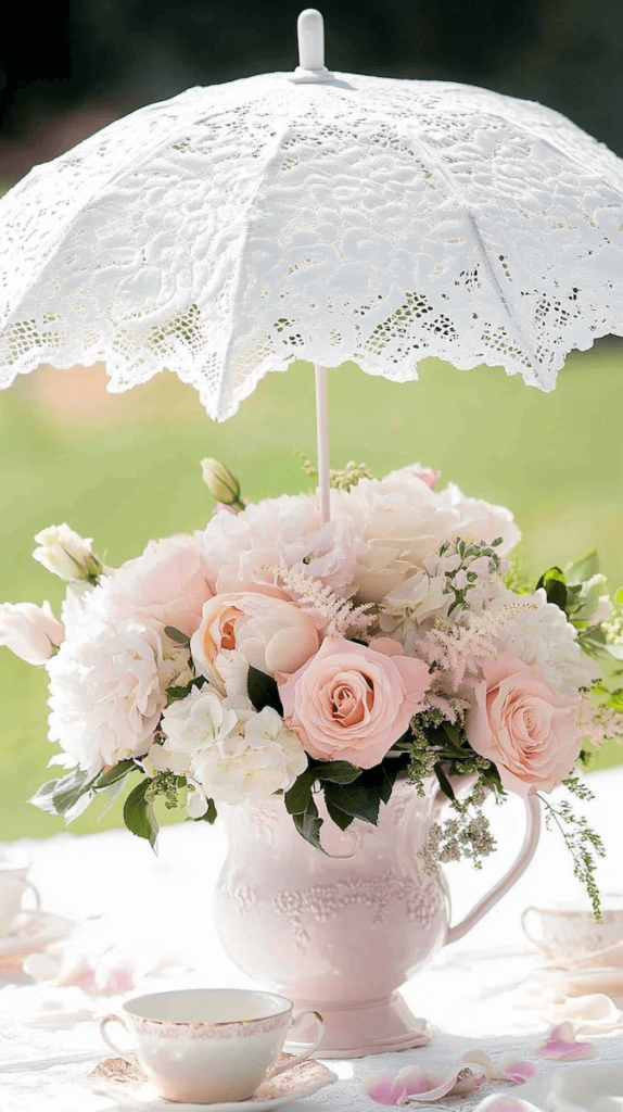 table cloth umbrealla flowers