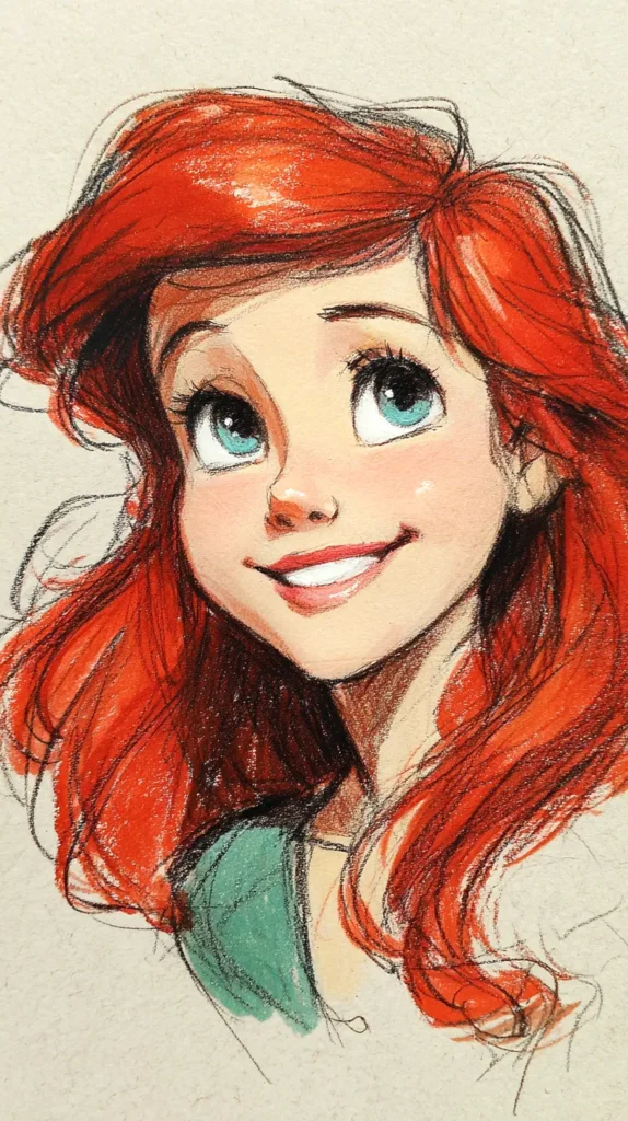 sketch of Ariel's head
