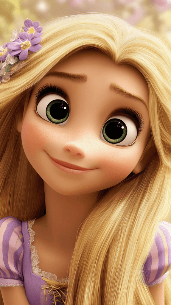 close-up of face of rapunzel