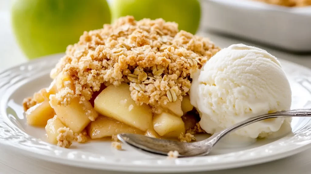 apple crisp recipe close-up