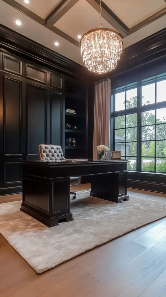 home office dark furniture