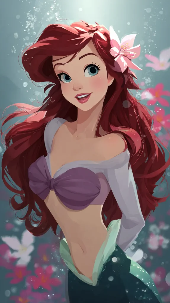 under the water Ariel, princess, Disney, Wallpaper