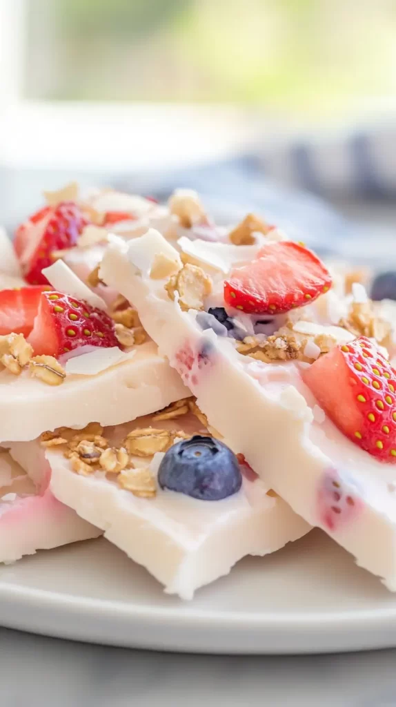 strawberry blueberry yogurt bark