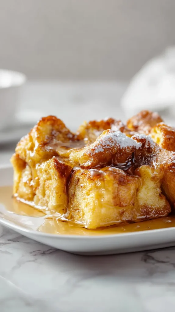 french toast casserole with syrup