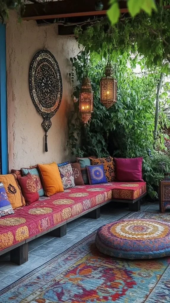 outdoor patio Morrocan home decor