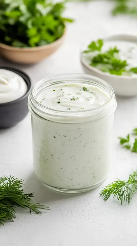 glass jar of ranch