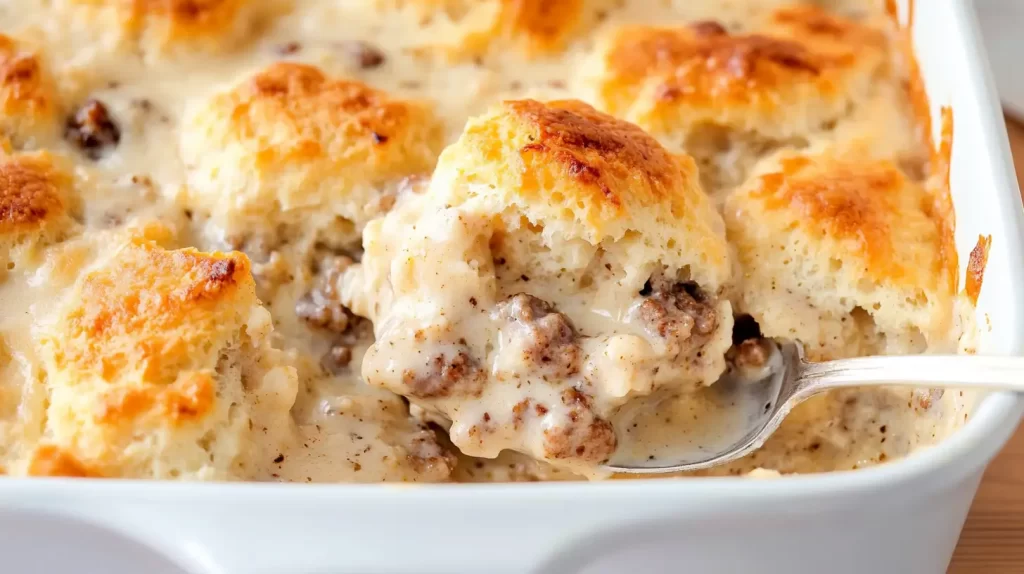 biscuits and gravy breakfast casserole