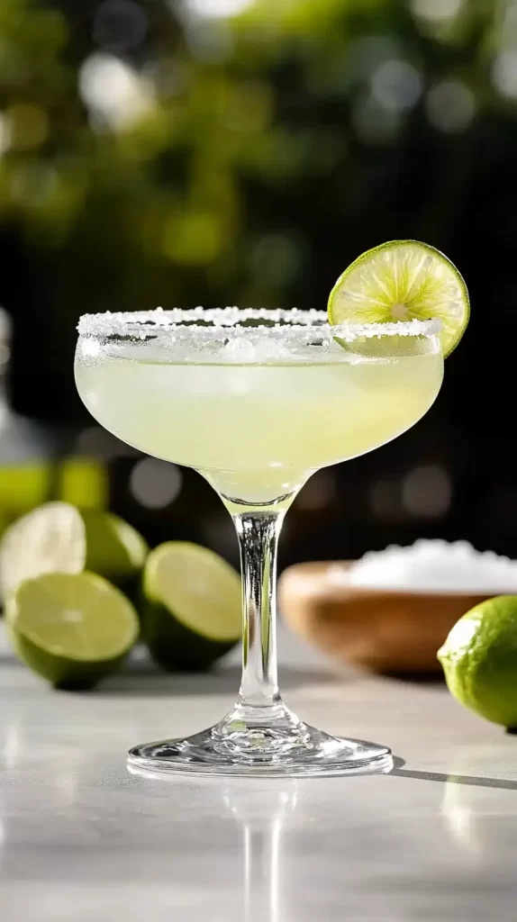 margarita with lime on rim