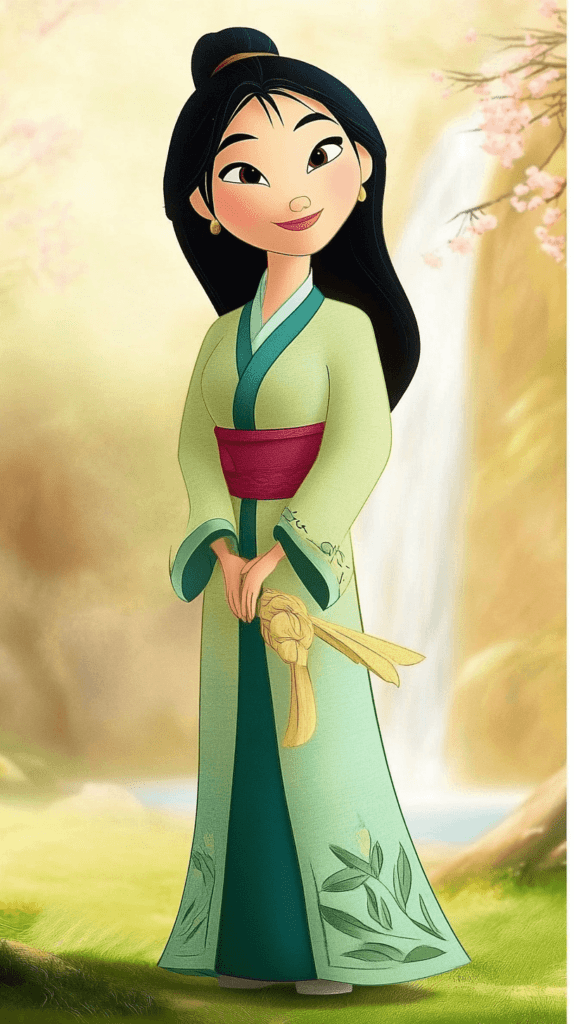 Mulan green dress, Disney princess