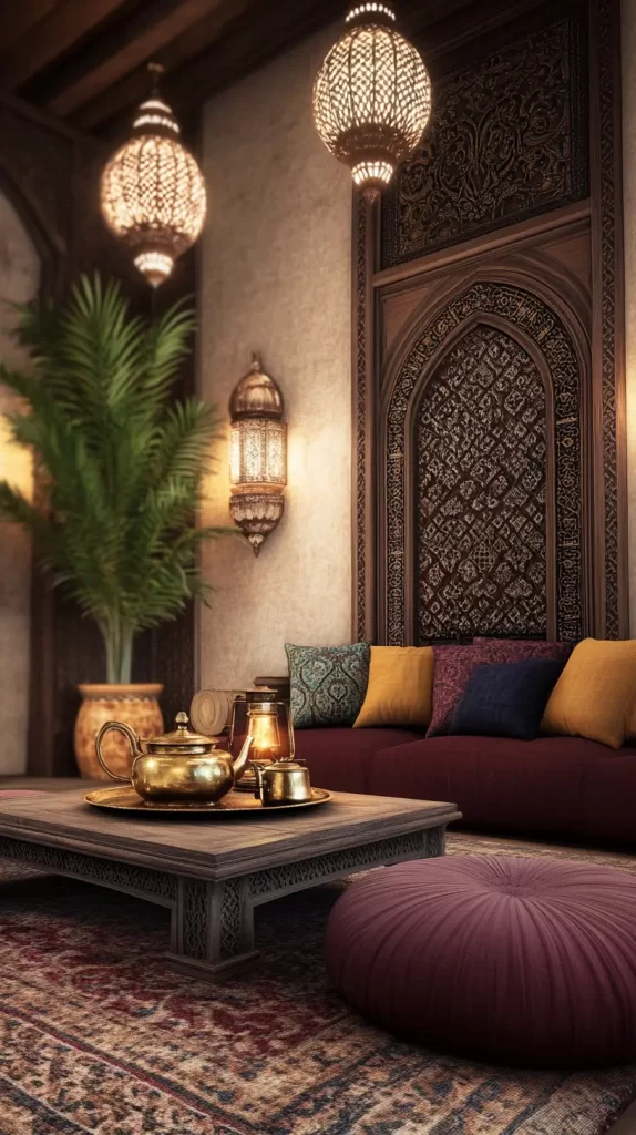 living room Morrocan home decor