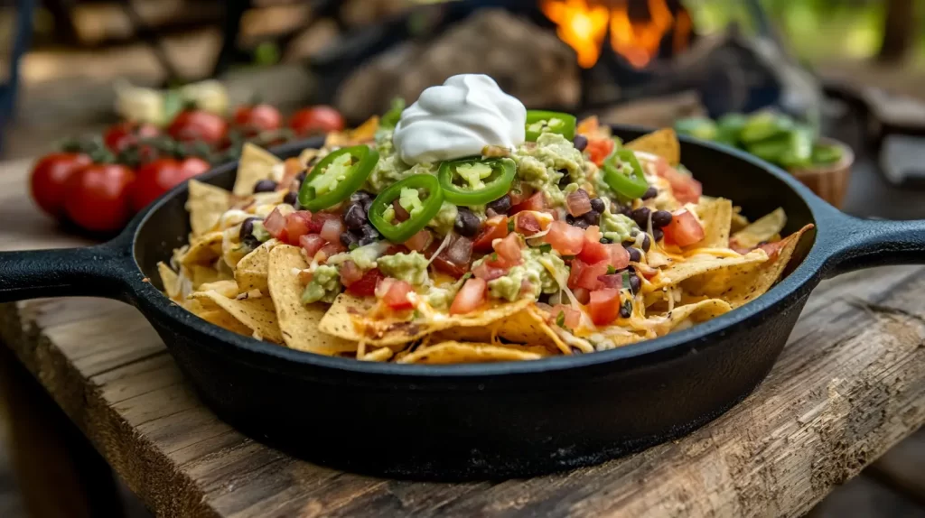 campfire nachos, camping meals