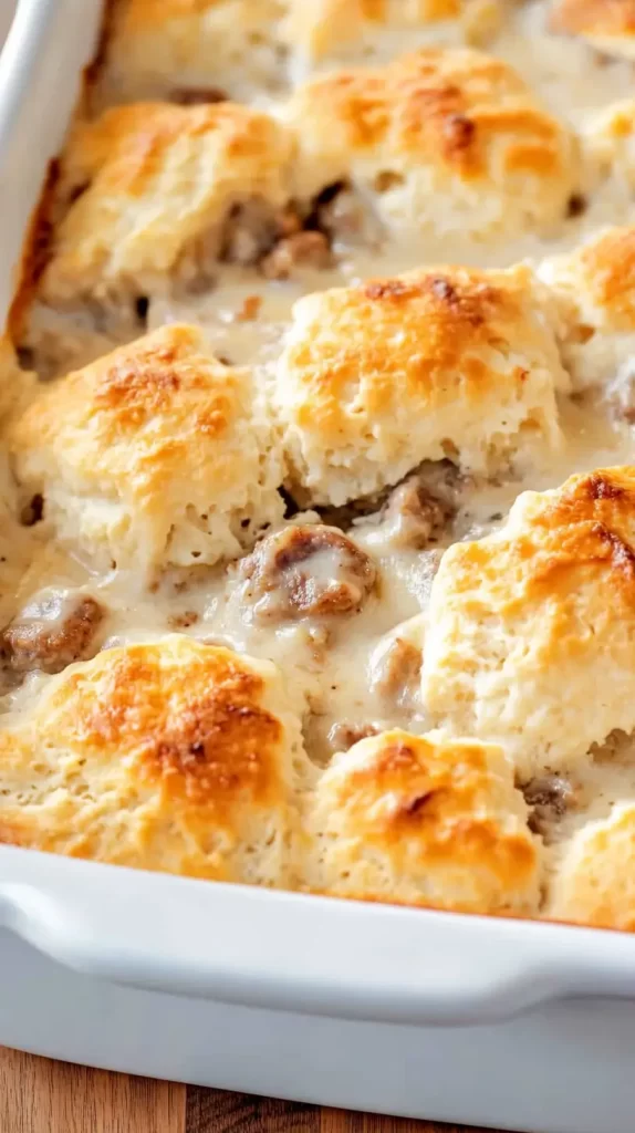 biscuits and gravy breakfast casserole