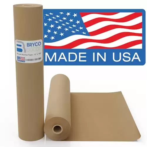 Brown Kraft Butcher Paper Roll 18 Inch x 100 Feet Brown Paper Roll - Unbleached and Unwaxed Food Grade