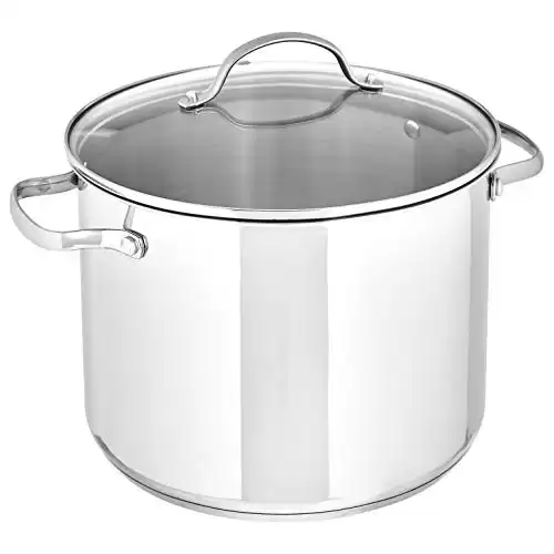 Stainless Steel Stock Pot with Lid, 8 Quart, Silver