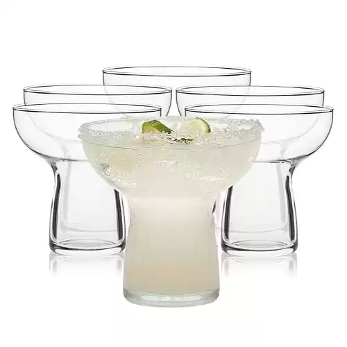 Stemless Margarita Glasses Set of 6, Modern Margarita Glasses, Lightweight, Unique Bar Glasses, Lead-Free Margarita Set, 10.25 ounces