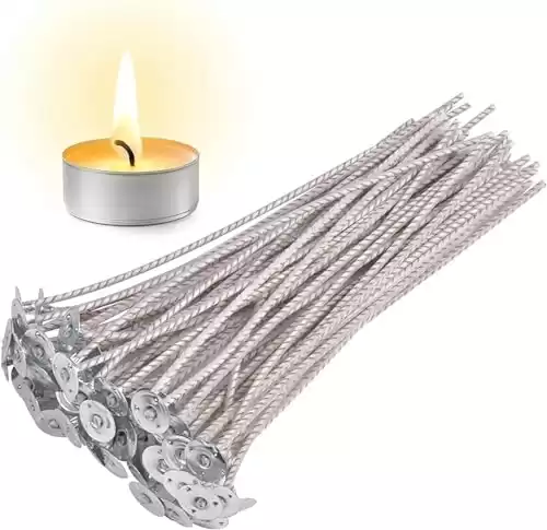 CD Series Candle Wicks for Soy Candles,100pcs CD 18 6" Pretabbed Wicks,Cotton & Paper Wicks for Candle Making.