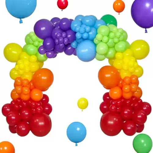 Rainbow Balloon Arch Kit 111Pcs 18 12 5 Inch Latex Colorful Party Balloons Garland for Birthday Party Decorations