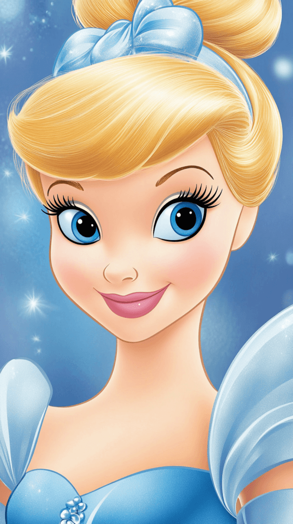 close-up of Cinderella's face