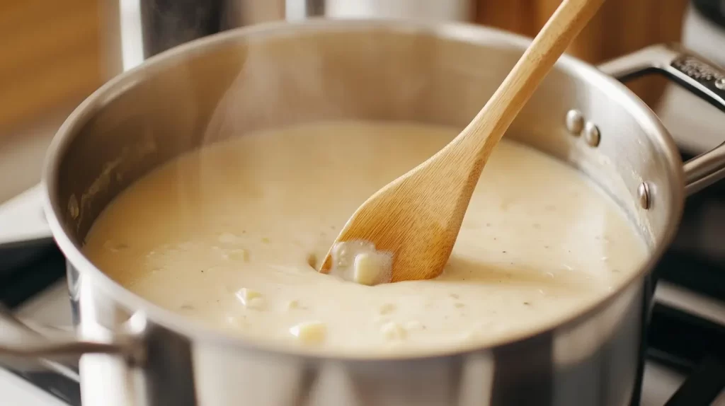 steaming pot on the stove